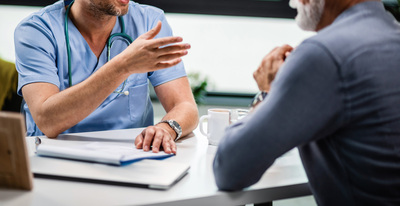 Doctor explaining test results